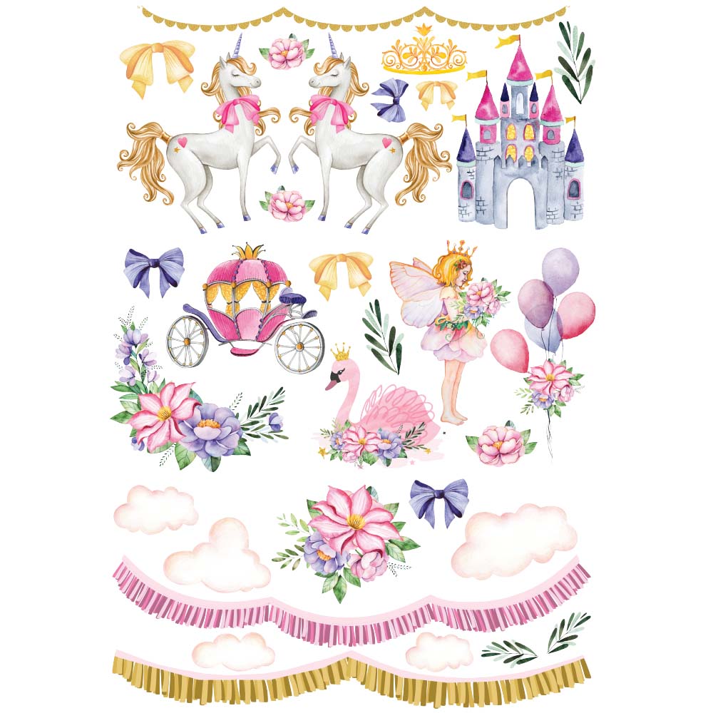 Decor Transfers® – Baby Girl – total sheet size 24×35, cut into 3 sheets