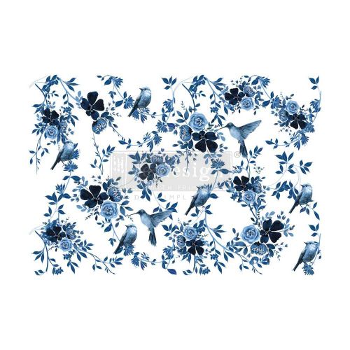 Decor Transfers® 24×35 – Pretty In Blue – total sheet size 24″x35″, cut into 2 sheets