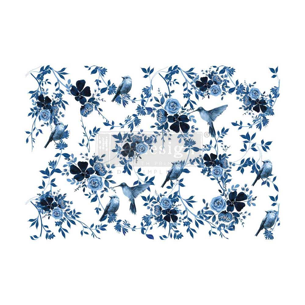 Decor Transfers® 24×35 – Pretty In Blue – total sheet size 24″x35″, cut into 2 sheets