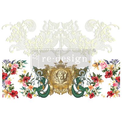 Decor Transfers® – Cece Mermaid Lace – total sheet size 24×35, cut into 2 sheets