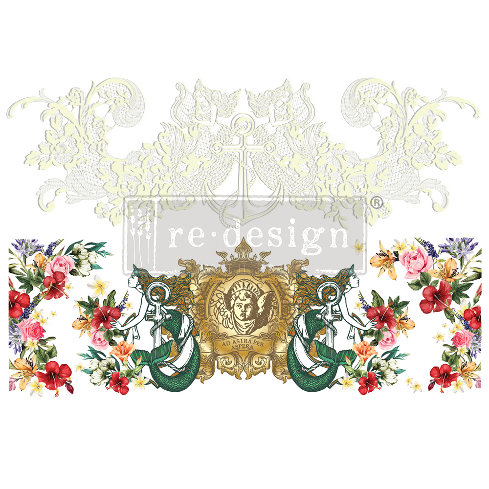 Decor Transfers® – Cece Mermaid Lace – total sheet size 24×35, cut into 2 sheets