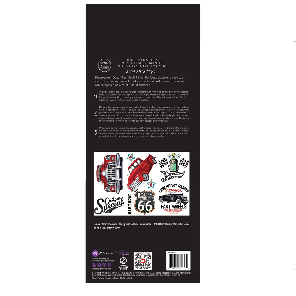 SMALL TRANSFERS – CLASSIC RIDES – 3 SHEETS, 6″X12″