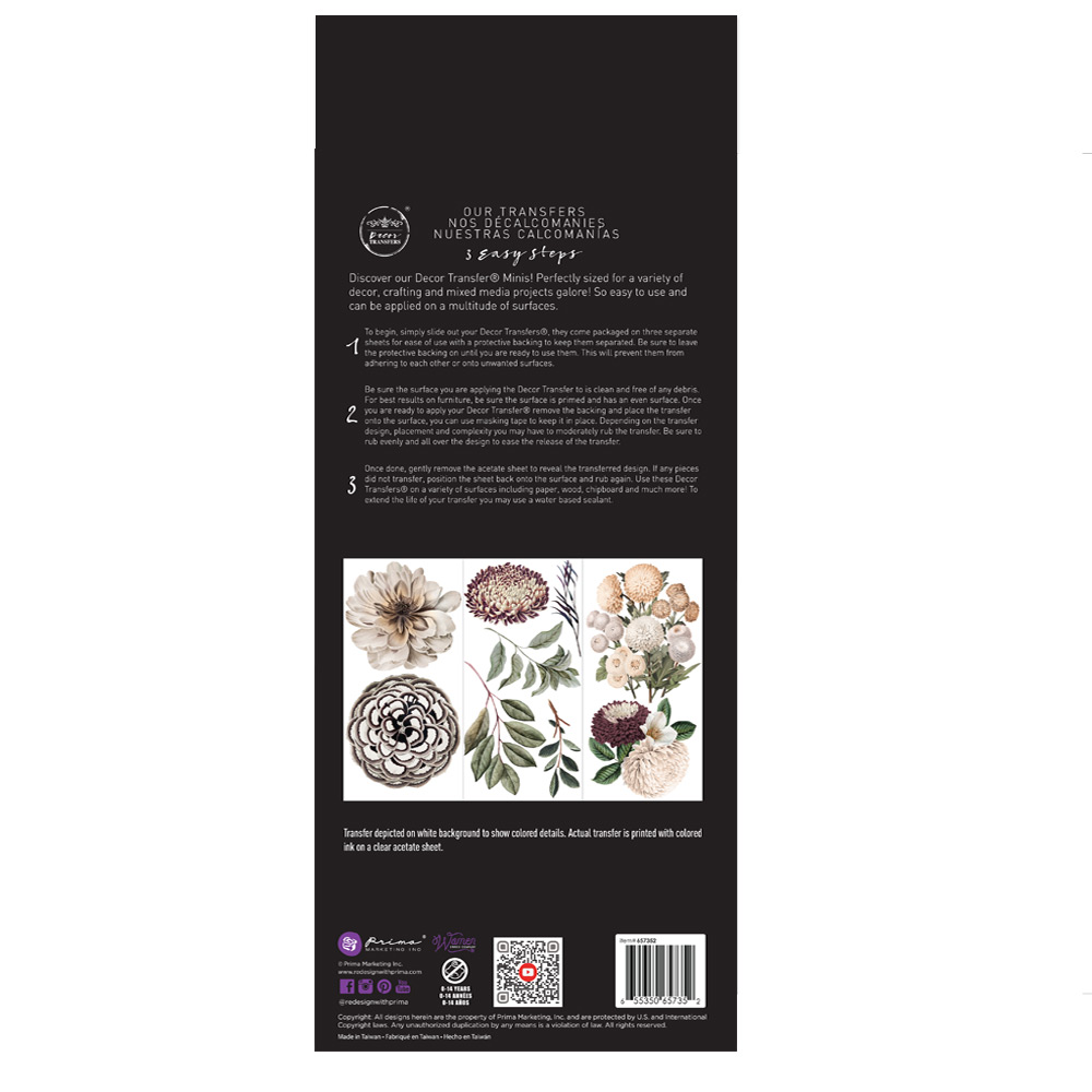 Small Transfers – Natural Flora – 3 sheets, 6″x12″
