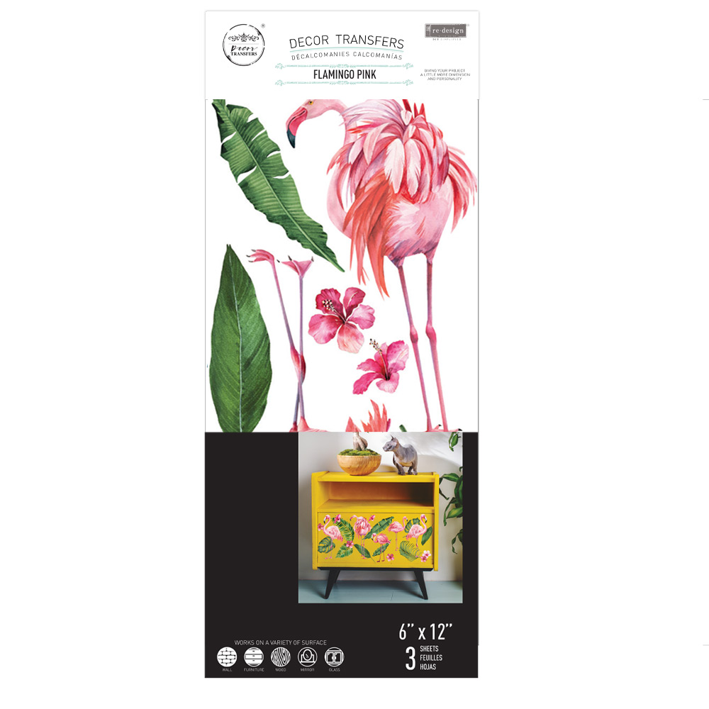 Small Transfers – Flamingo Pink – 3 sheets, 6″x12″