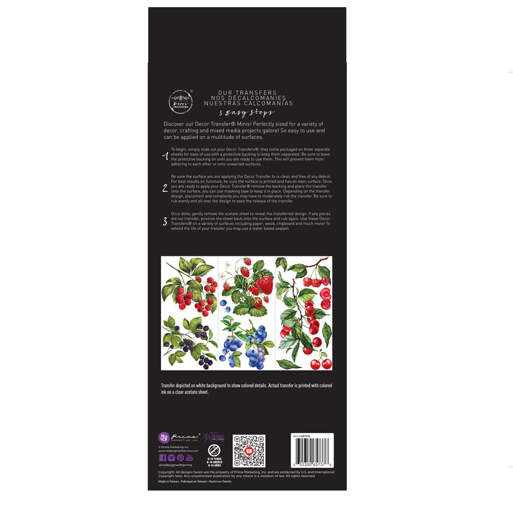 Small Transfers – Sweet Berries – 3 sheets, 6″x12″