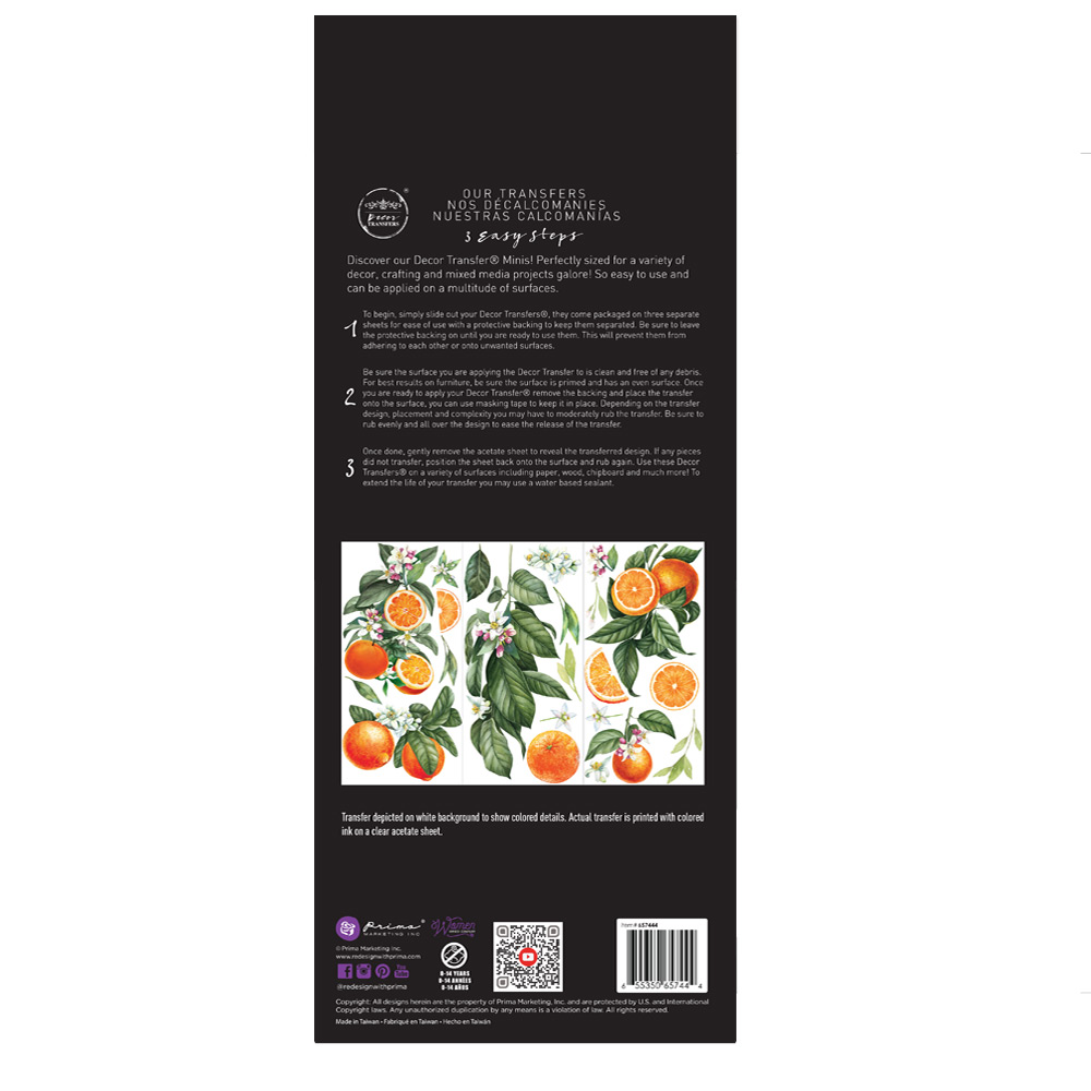 Small Transfers – Citrus Slice – 3 sheets, 6″x12″
