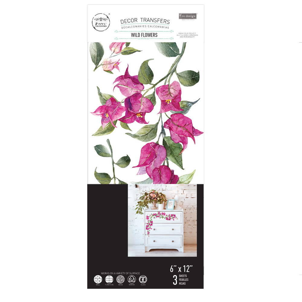 Small Transfers – Wild Flowers – 3 sheets, 6″x12″