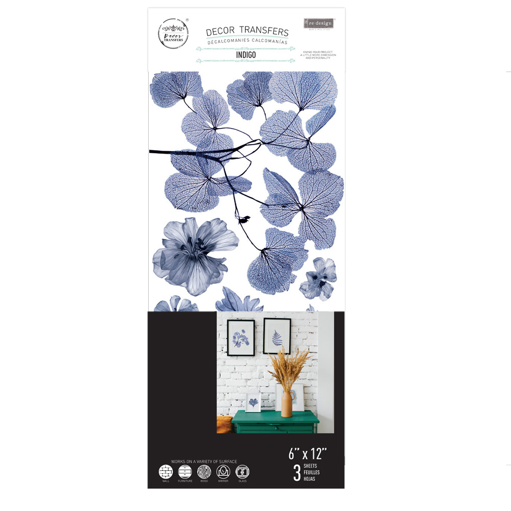 SMALL TRANSFERS – INDIGO – 3 SHEETS, 6″X12″