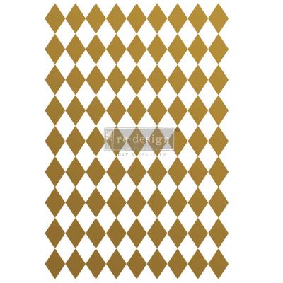Decor Transfers® – Gold Harlequin – total sheet size 24×35, cut into 2 sheets
