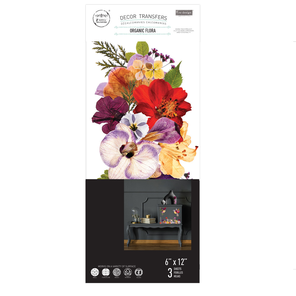 Small Transfers – Organic Flora – 3 sheets, 6″x12″