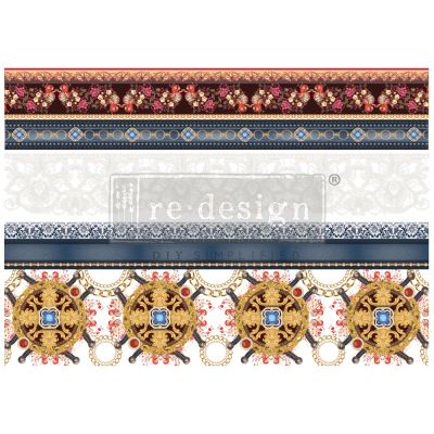 Decor Transfers® – Cece Divine In Denim – total sheet size 24″x35″, cut into 2 sheets