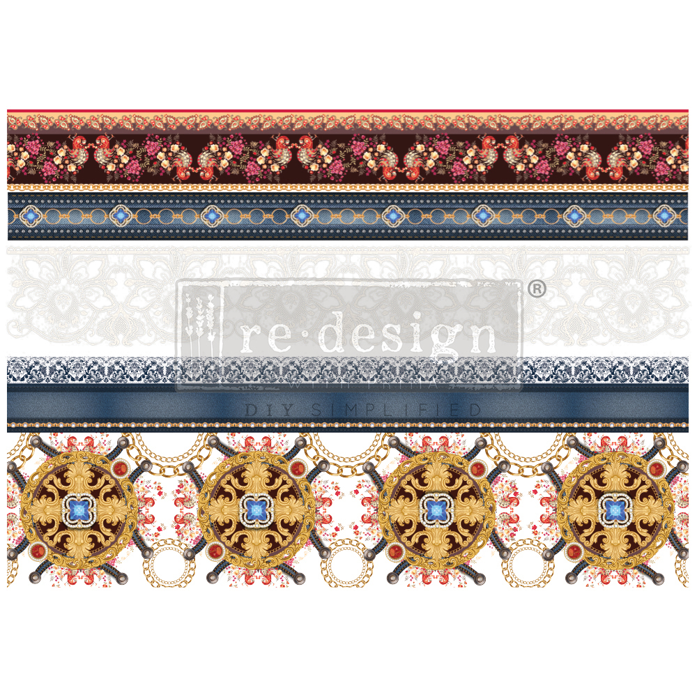 Decor Transfers® – Cece Divine In Denim – total sheet size 24″x35″, cut into 2 sheets
