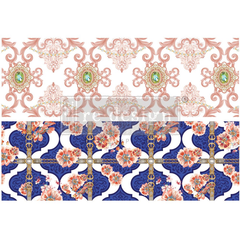 Decor Transfers® – Cece Fashion & Florals – total sheet size 24″x35″, cut into 2 sheets