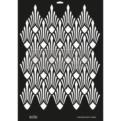 Décor Stencil Kacha – Sun Lit Diamonds – 1 pc – design size 17″x22.8″ / sheet size 18″x25.5″x 16 Mil – Laser cut on 16 mil Mylar