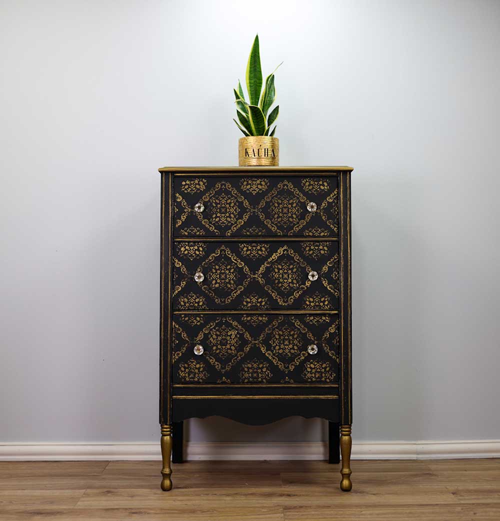 Décor Stencil Kacha – Modern Moroccan – 1 pc – design size 16.5″x21.6″ / sheet size 18″x25.5″x 16 Mil – Laser cut on 16 mil Mylar