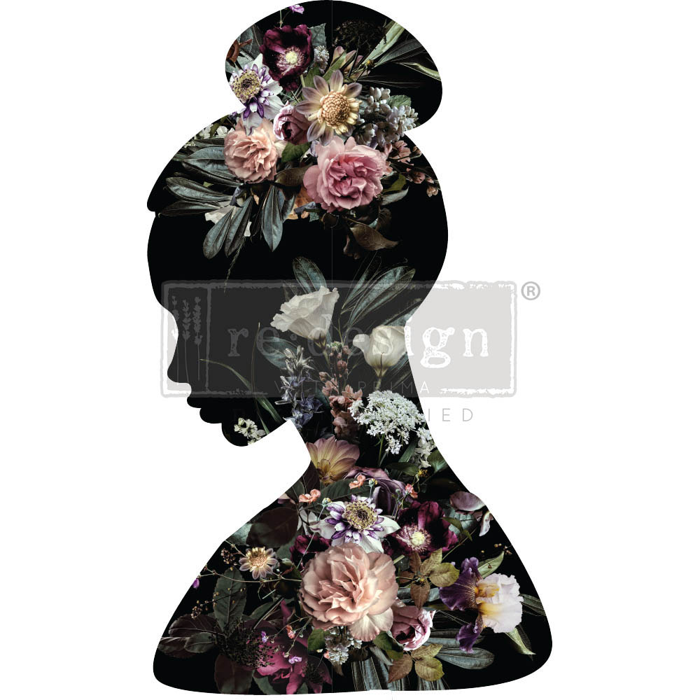 Decor Transfers® – Floral Silhouette – total sheet size 24″x35″, cut into 2 sheets