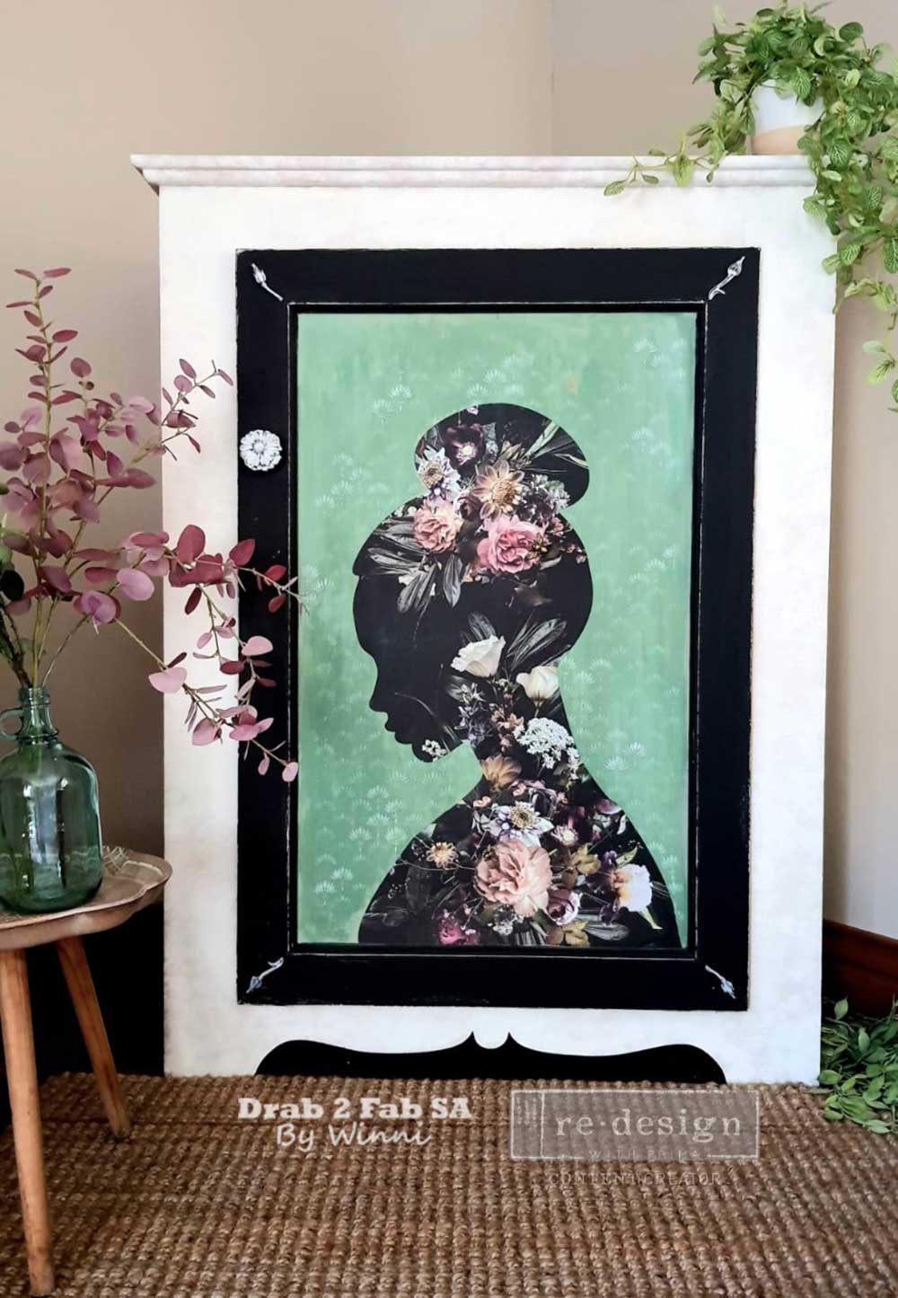 Decor Transfers® – Floral Silhouette – total sheet size 24″x35″, cut into 2 sheets