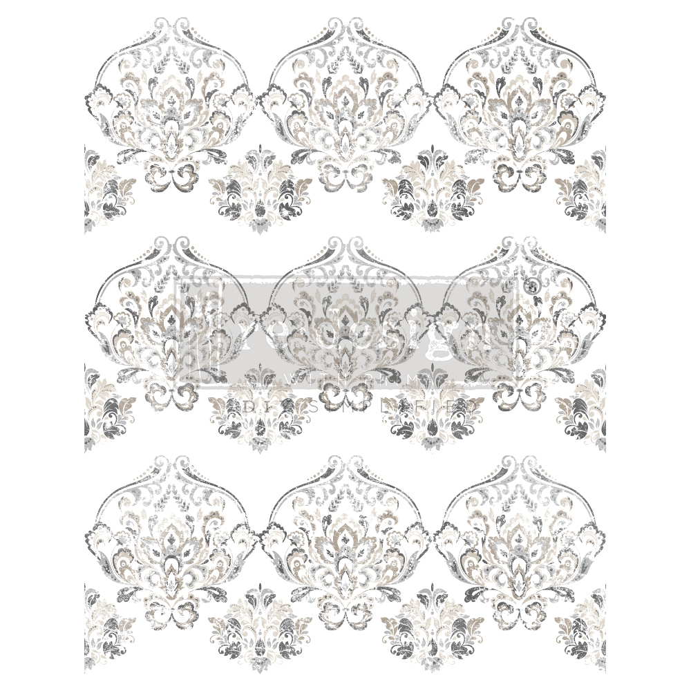 Decor Transfers® – Antique Damask – total sheet size 24″x35″, cut into 3 sheets