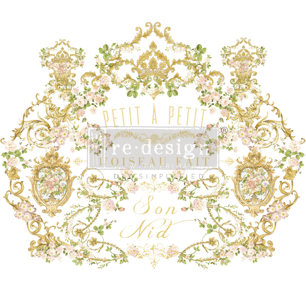 Decor Transfers® – Kacha – Petit A Petit – total sheet size 24″x35″, cut into 2 sheets