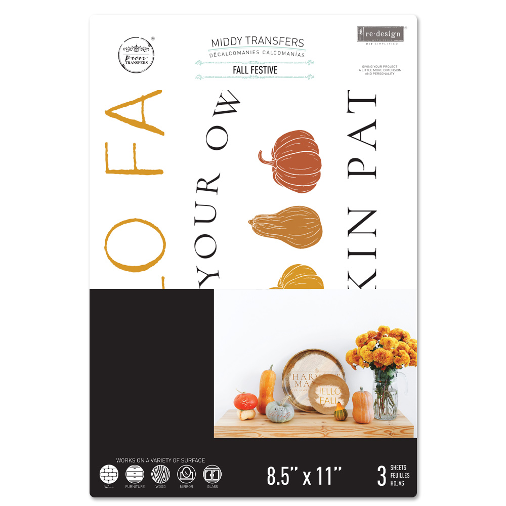 MIDDY TRANSFERS® – Fall Festive – 3 sheets, 8.5″x11″
