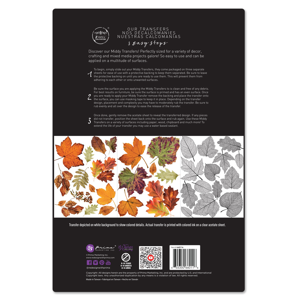 MIDDY TRANSFERS® – Crunchy Leaves Forever – 3 sheets, 8.5″x11″