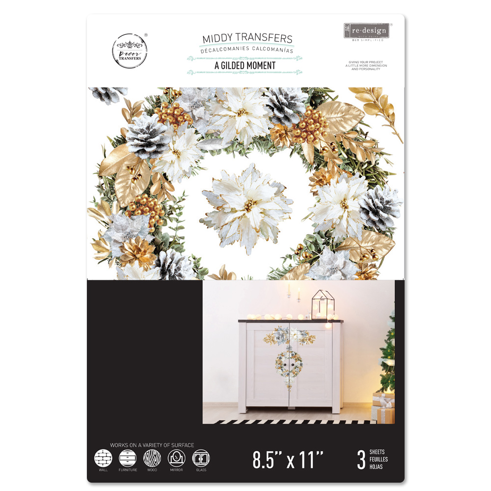 MIDDY TRANSFERS® – A Gilded Moment – 3 sheets, 8.5″x11″