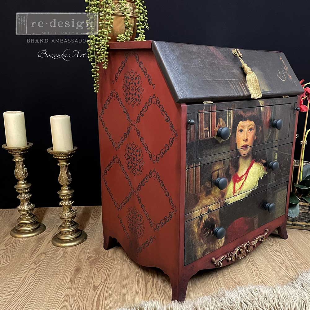 REDESIGN A1 DECOUPAGE RICE PAPER (MULBERRY TISSUE PAPER) – A GIRL AND HER PUP 23.4″X33.1″