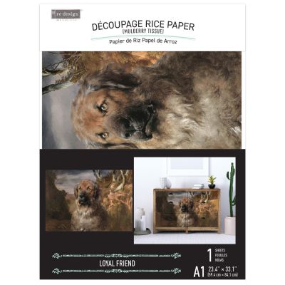 REDESIGN A1 DECOUPAGE RICE PAPER (MULBERRY TISSUE PAPER) – LOYAL FRIEND 23.4″X33.1″