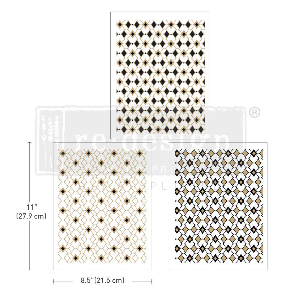 Middy Transfers® – Moroccan Diamonds – 3 sheets, 8.5″x11″