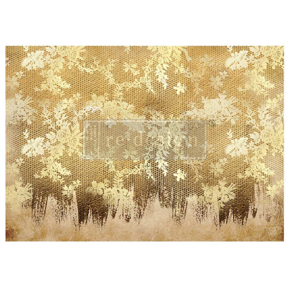 A1 Decoupage Fiber – Gilded Lace – 1 sheet, A1 size