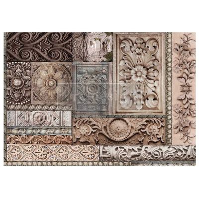 A1 Decoupage Fiber – Carved Stonework – 1 sheet, A1 size