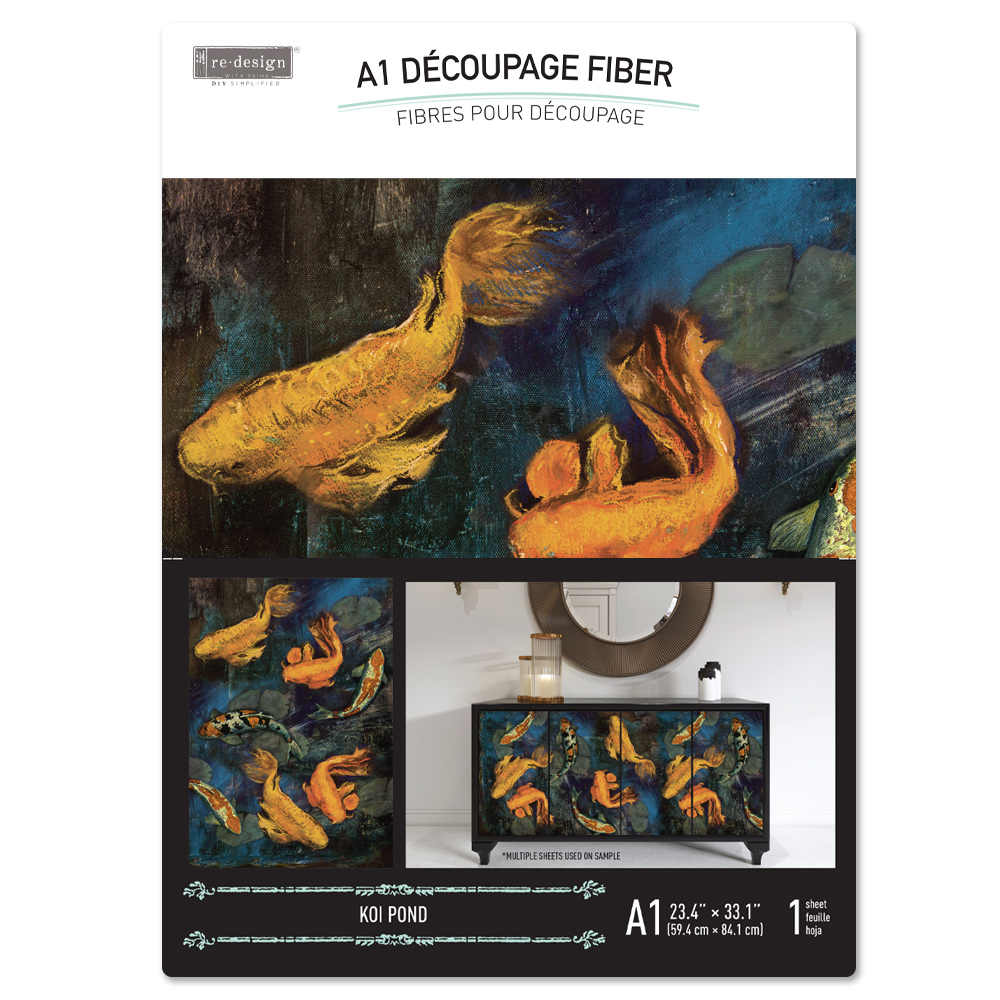 A1 Decoupage Fiber – Koi Pond – 1 sheet, A1 size