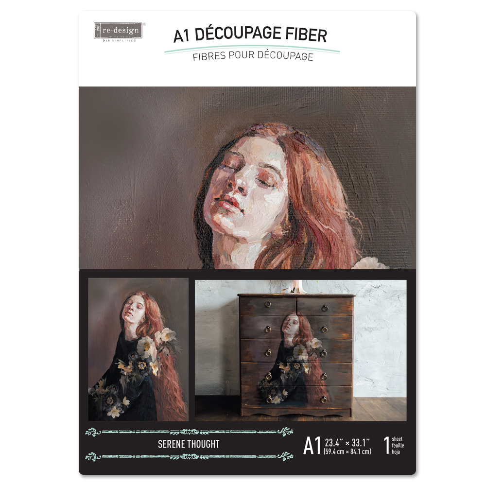 A1 Decoupage Fiber – Serene Thought – 1 sheet, A1 size
