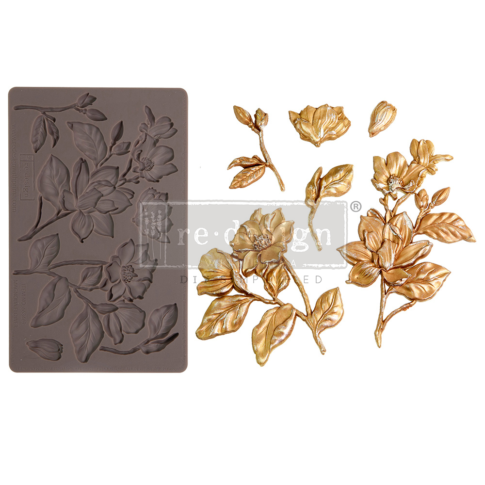 Decor Moulds® – Magnolia Blooms – 1 pc, 5″x8″x8mm Copyright #VA0002345644
