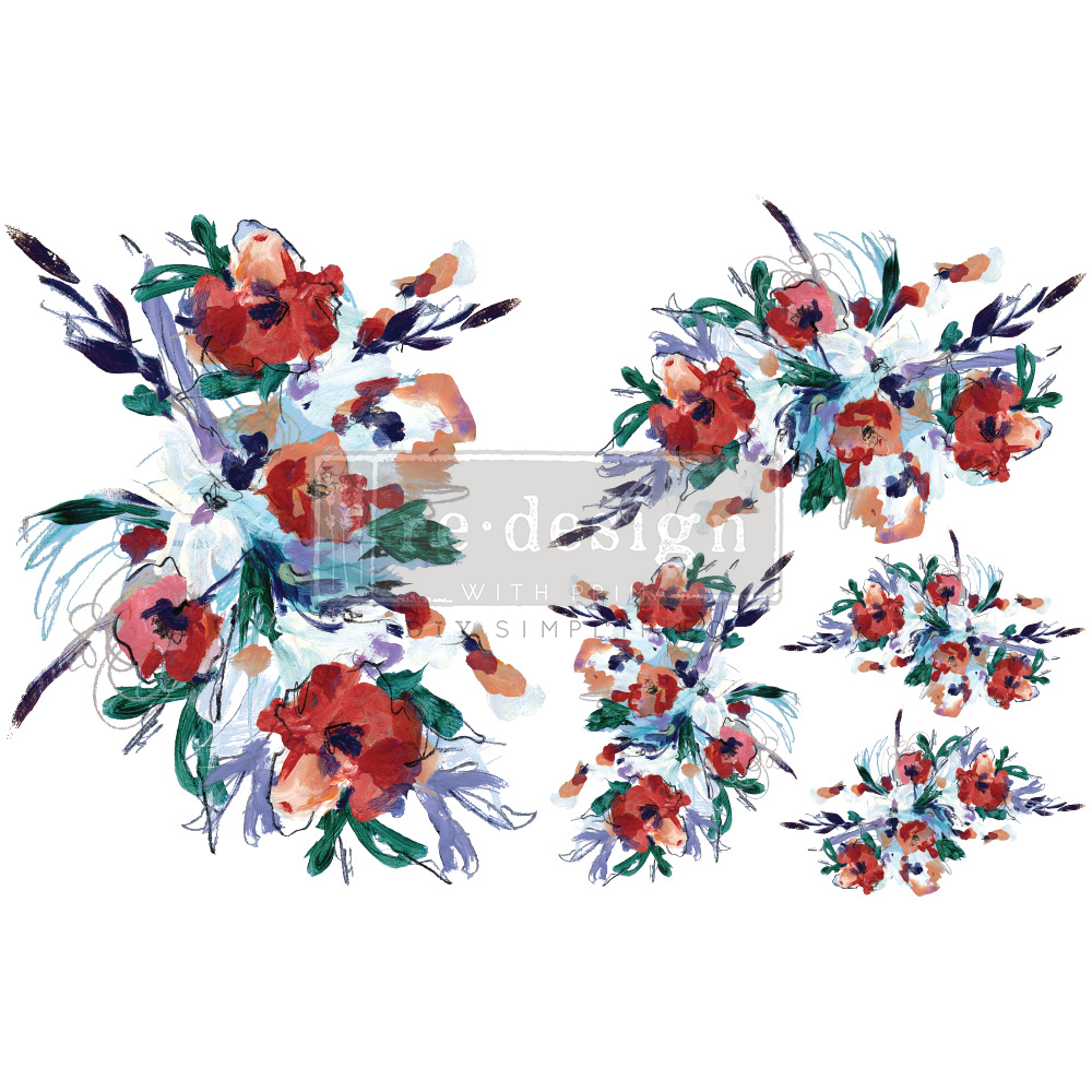 H2O Transfers – Radiant Blooms – 2 sheets, 8.5″x11″