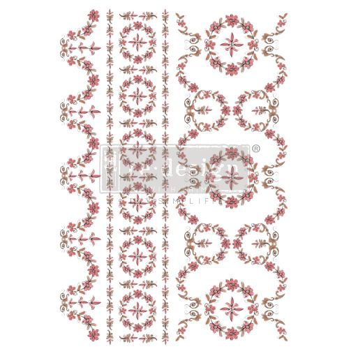 Decor Transfers® Annie Sloan – flower garland – total sheet size 24″x35″, cut into 2 sheets