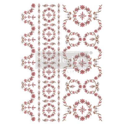 Decor Transfers® Annie Sloan – flower garland – total sheet size 24″x35″, cut into 2 sheets