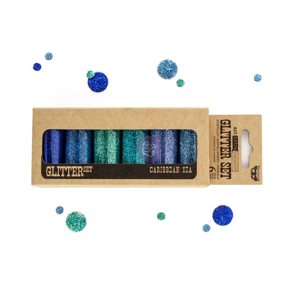 Art Ingredients - Glitter Set - Caribbean Sea 7g bottle set of 6