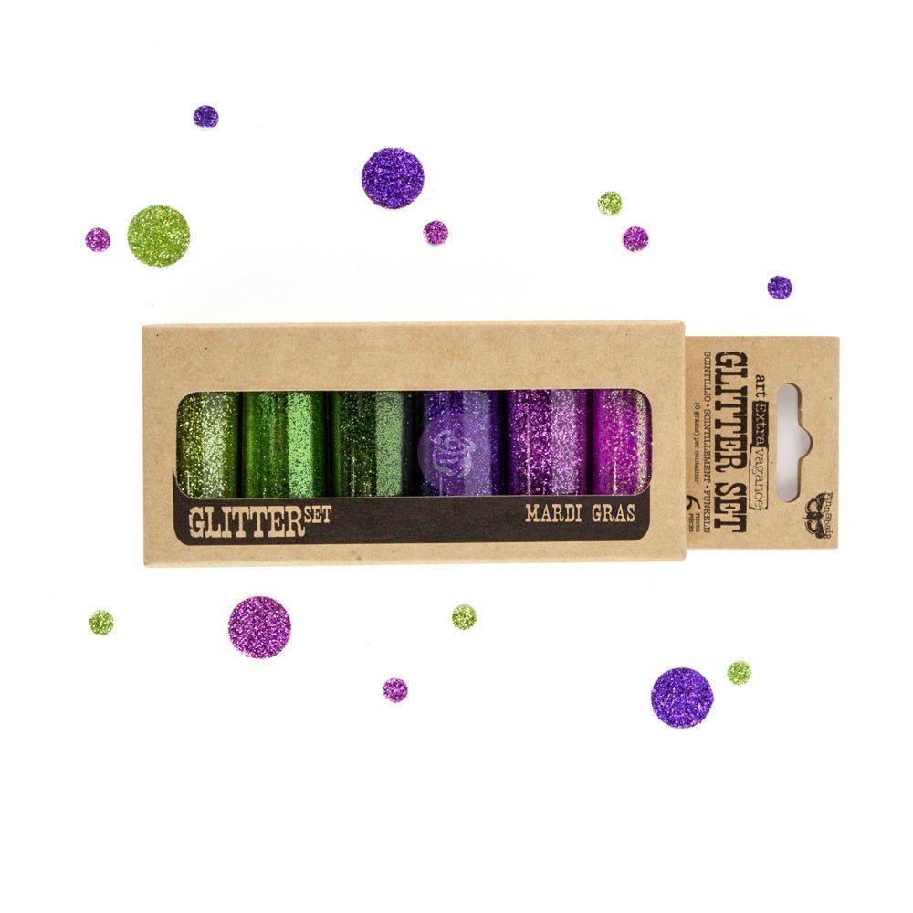 Art Ingredients - Glitter Set - Mardi Gras 7g bottle set of 6