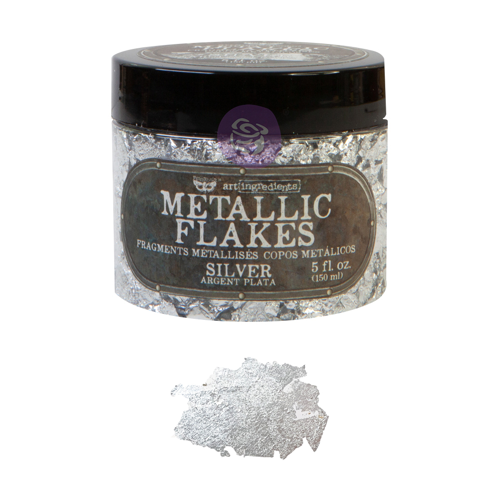 Art Ingredients – Metal Flakes – Silver – 1 jar, total weight 30g including container