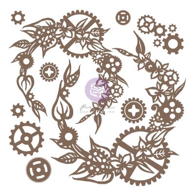 Finnabair Decorative Chipboard – Steampunk Wreath – 13 pcs
