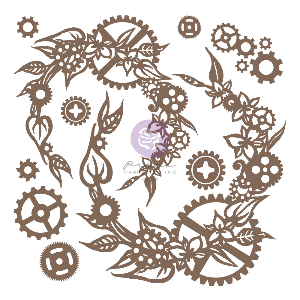 Finnabair Decorative Chipboard - Steampunk Wreath - 13 pcs