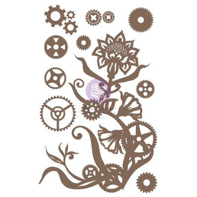 Finnabair Decorative Chipboard – Steampunk Flowers – 13 pcs