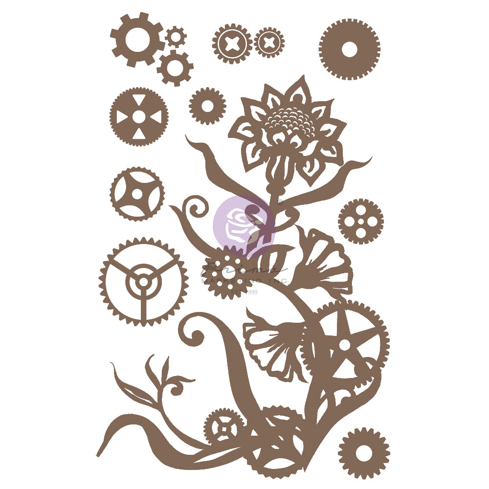 Finnabair Decorative Chipboard - Steampunk Flowers - 13 pcs