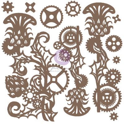 Finnabair Decorative Chipboard – Mechanical Thistle – 11 pcs