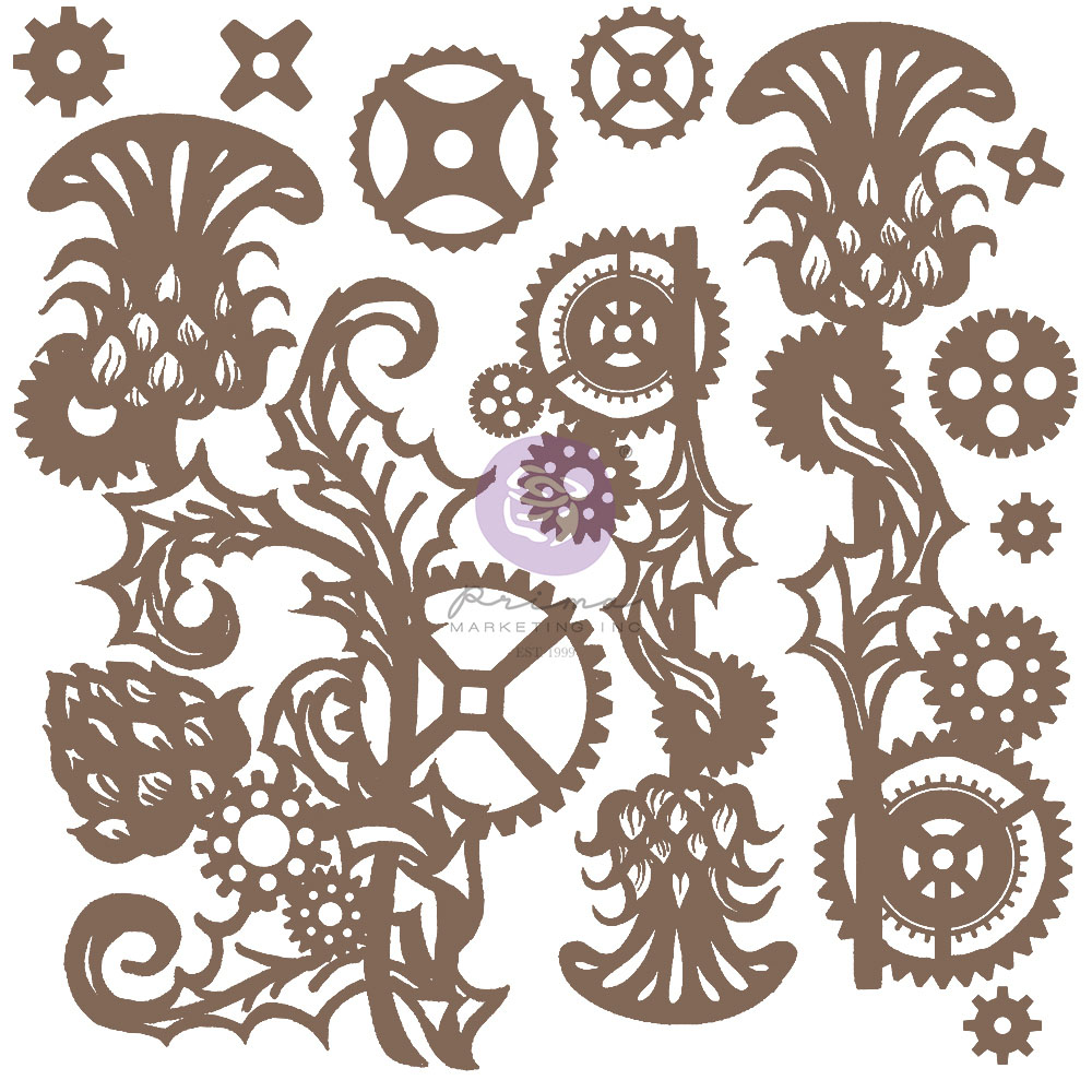 Finnabair Decorative Chipboard - Mechanical Thistle - 11 pcs