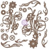 Finnabair Decorative Chipboard - Mechanical Flourishes - 16 pcs