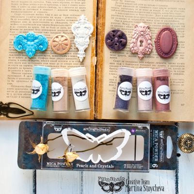 Art Ingredients – Mica Powder Set – Pearls and Crystals – 6 bottles x 7 grams each