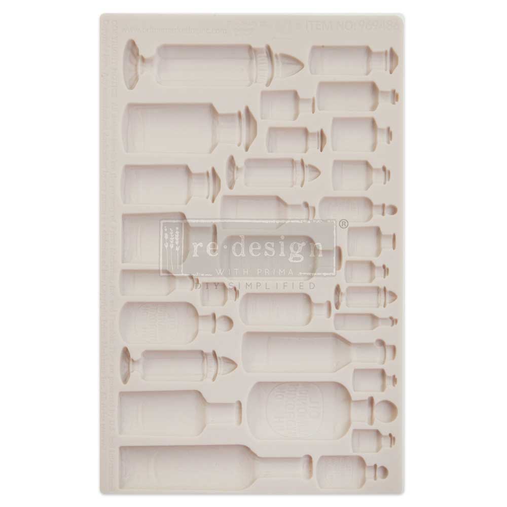 Finnabair Moulds – Apothecary Bottles – 1 pc, 5″x8″x8mm Copyright #VAu001506961