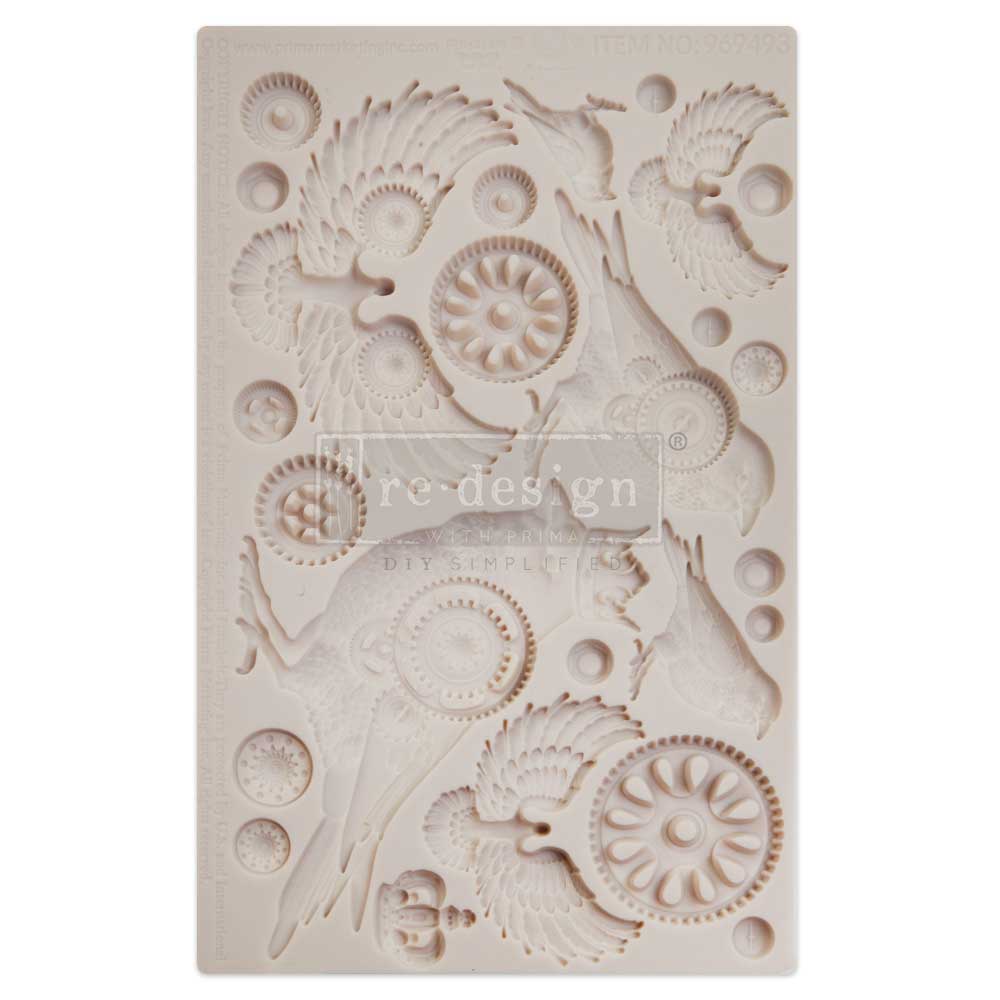 Finnabair Moulds – Clockwork Sparrows – 1 pc, 5″x8″x8mm Copyright #VAu001506961